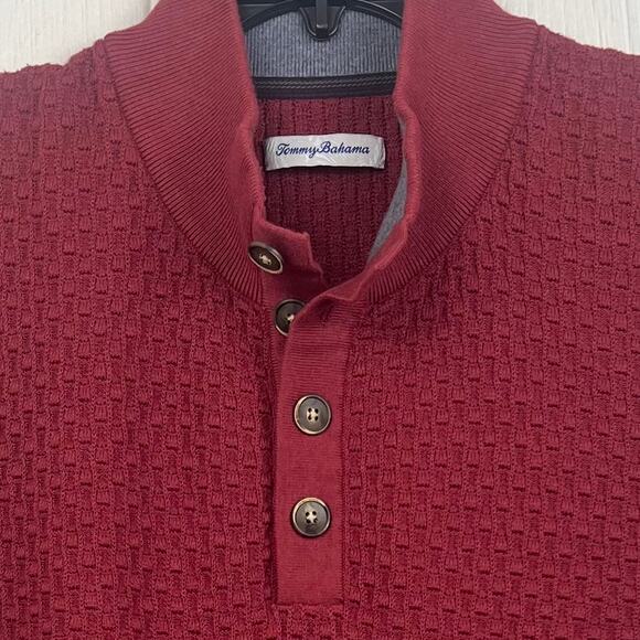 Tommy Bahama pull over sweater mens XL Henley, ribbed, Cotton/tencel-lyocell - Picture 3 of 7